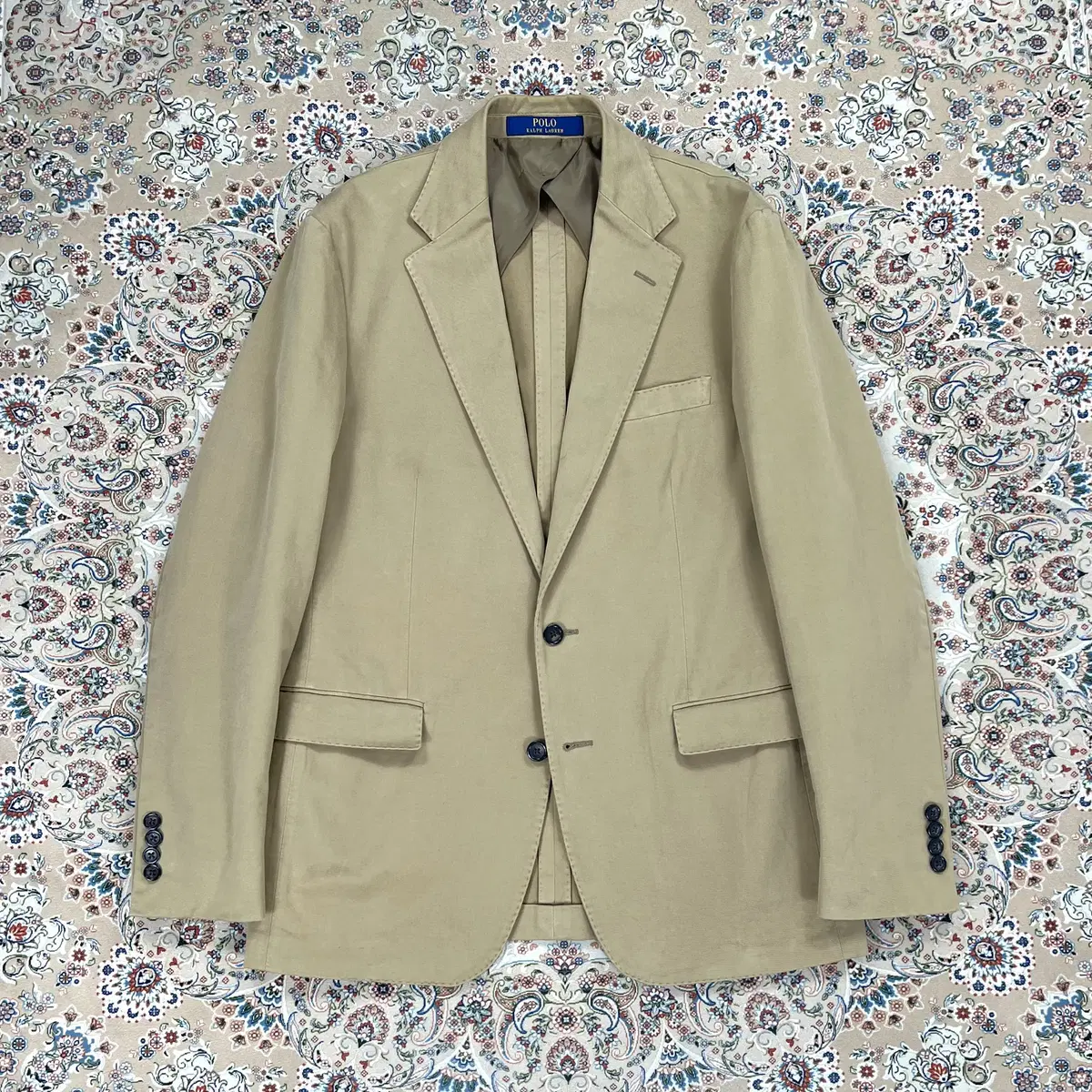 [A-grade, 40R] Polo Ralph Lauren Beige Tan Soft Cotton Stretch No-Blazer Jacket