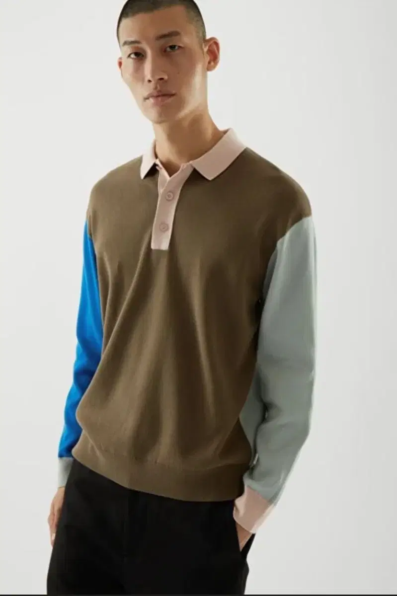 COS COS Polo Sweater Colorblock M