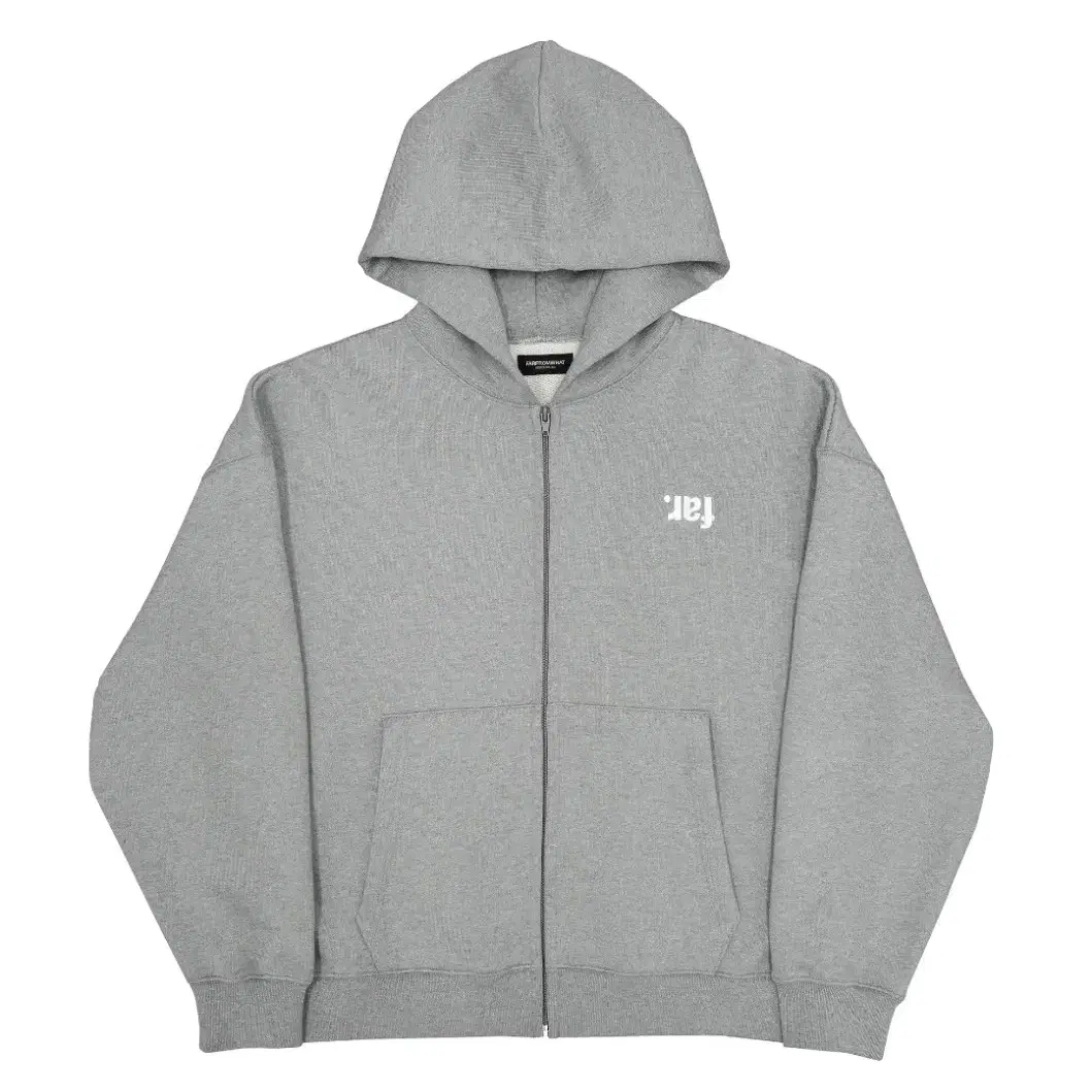 FAR REVERSE LOGO HOODIE ZIP-UP_GRAY