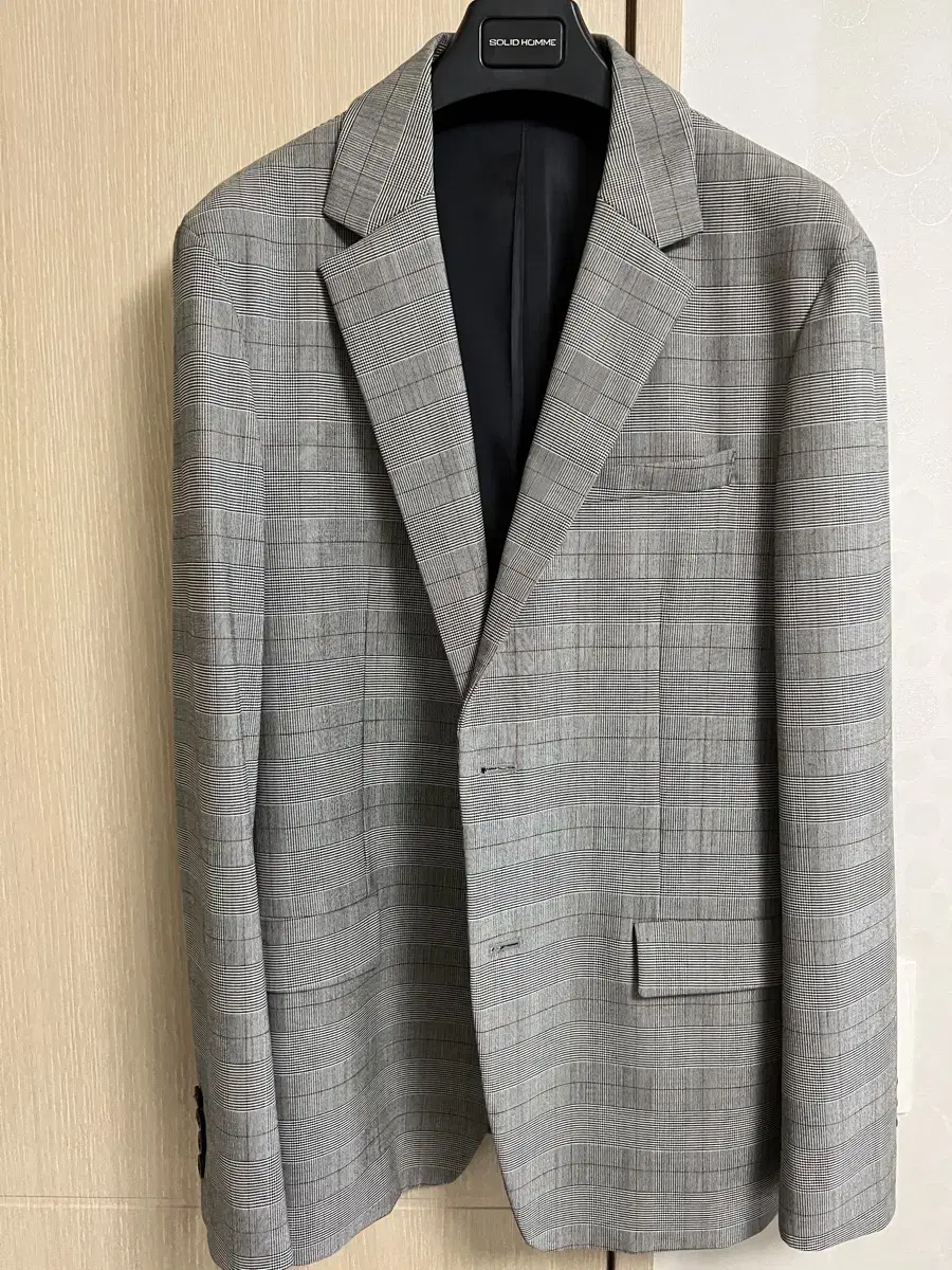 Solid homme check blazer