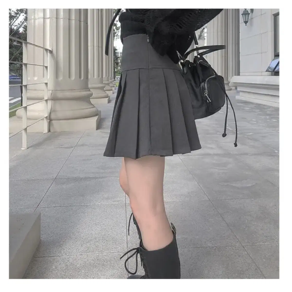 4 seasons pleats grey skirt S 테니스 스커트