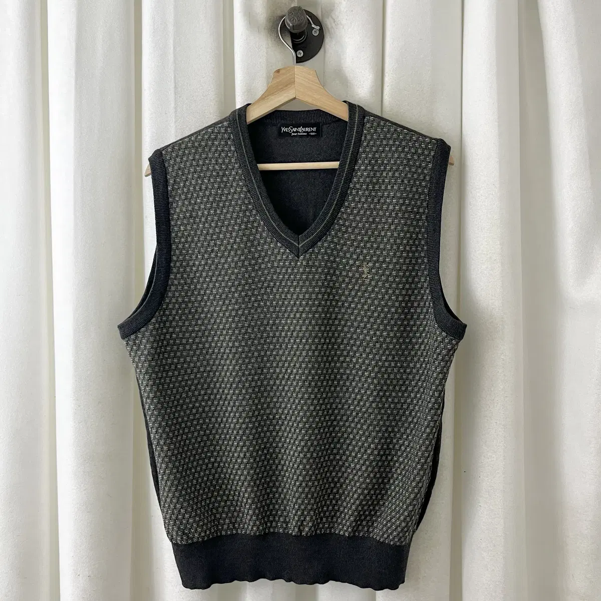 Yves Saint Laurent Gray patterned knit vest