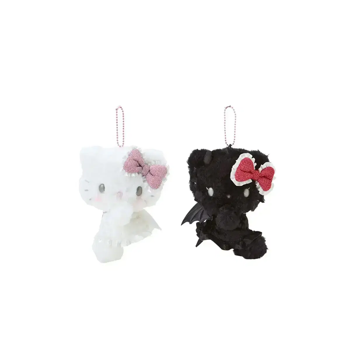 Sanrio Angel and Devil Series Mascot Holder doll KeyringHello Kitty Angel+Devil Set