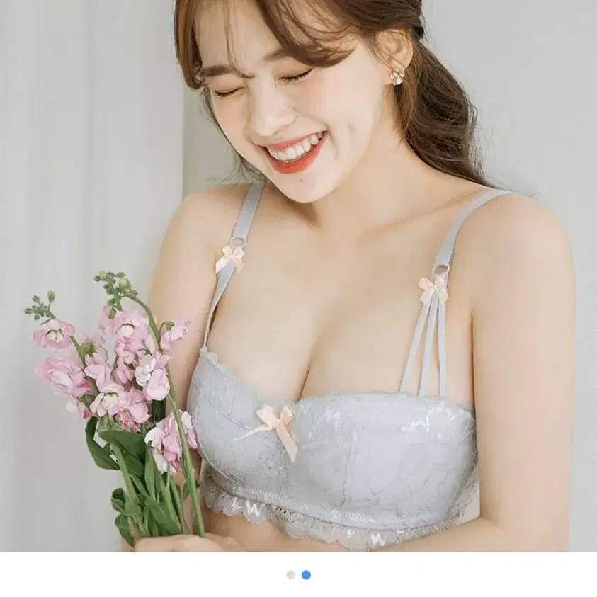 하늘하늘 노와이어 반컵 푸쉬업 브라 세트 새상품