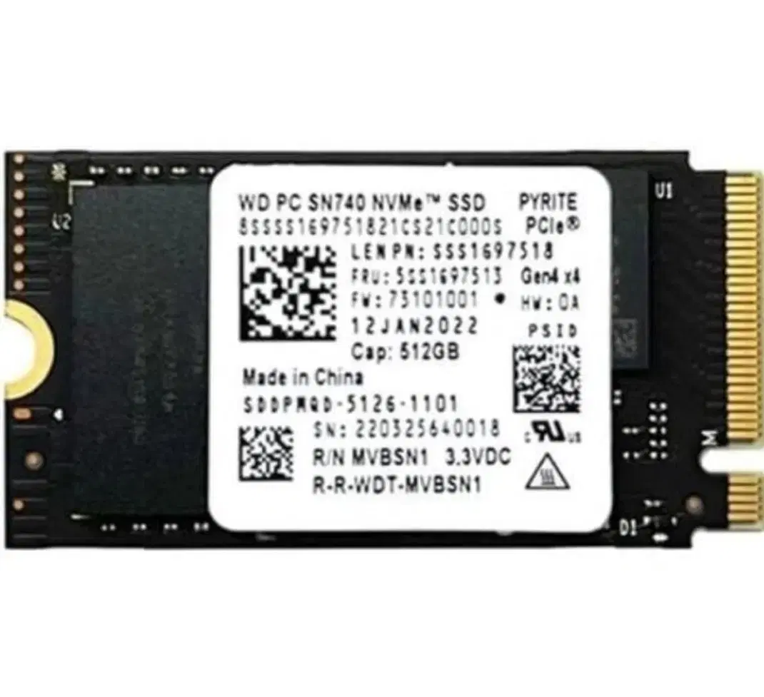 WD SN740 nvme 512g 2242