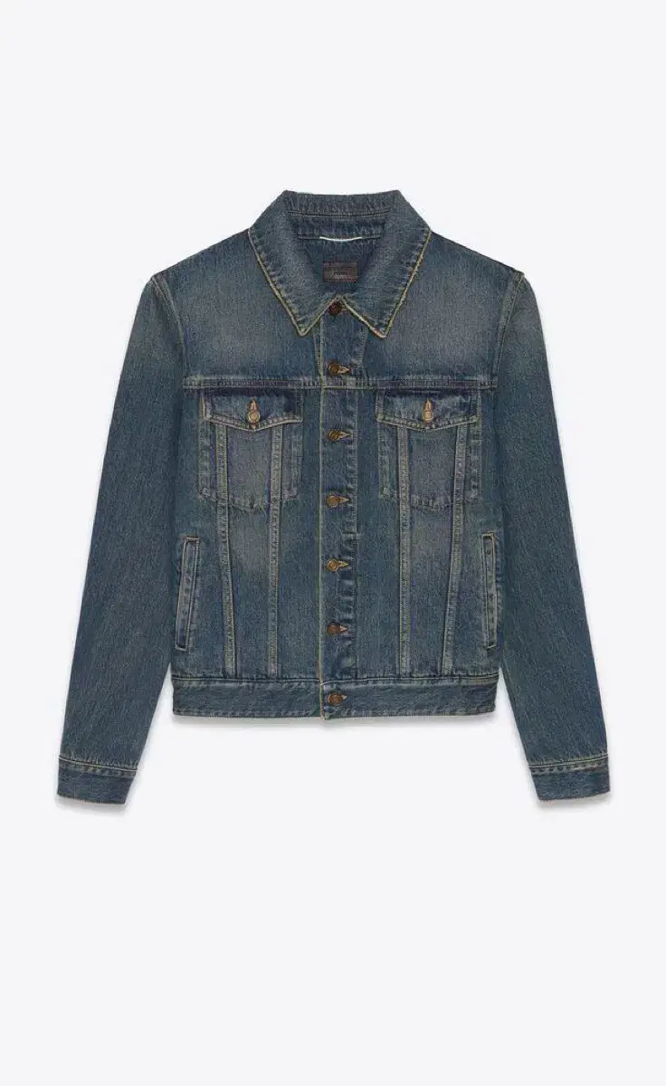 Saint Laurent Deep Vintage Bloo Denim Jeans Jacket L for Women