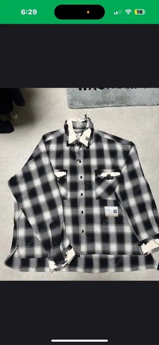 Mihara yasuhiro distressed checked shirt