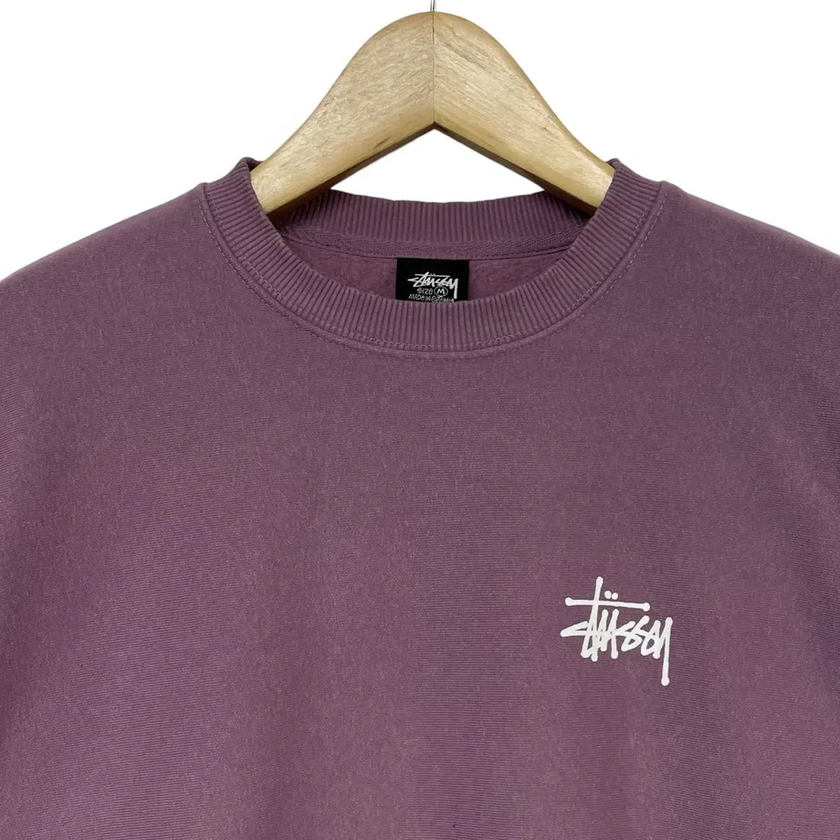 스투시 Stussy 베이직 로고 크루넥 맨투맨 퍼플 그레이프