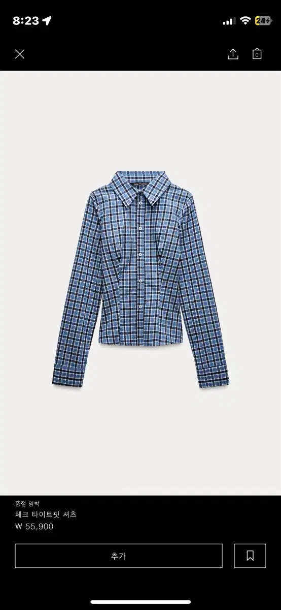 (new arrivals) ZARA Zara Check Tight Fit Shirt