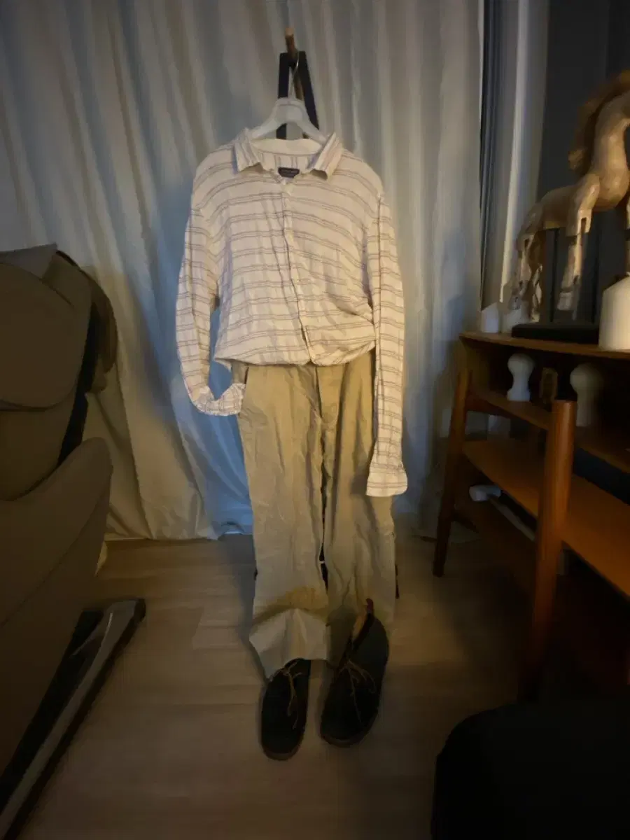 Men's linen shirt from zara + cotton pants from gap L-set