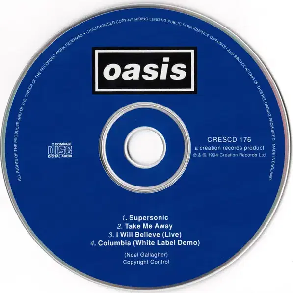 Oasis - Supersonic (싱글CD) 영국반 초판 NM-