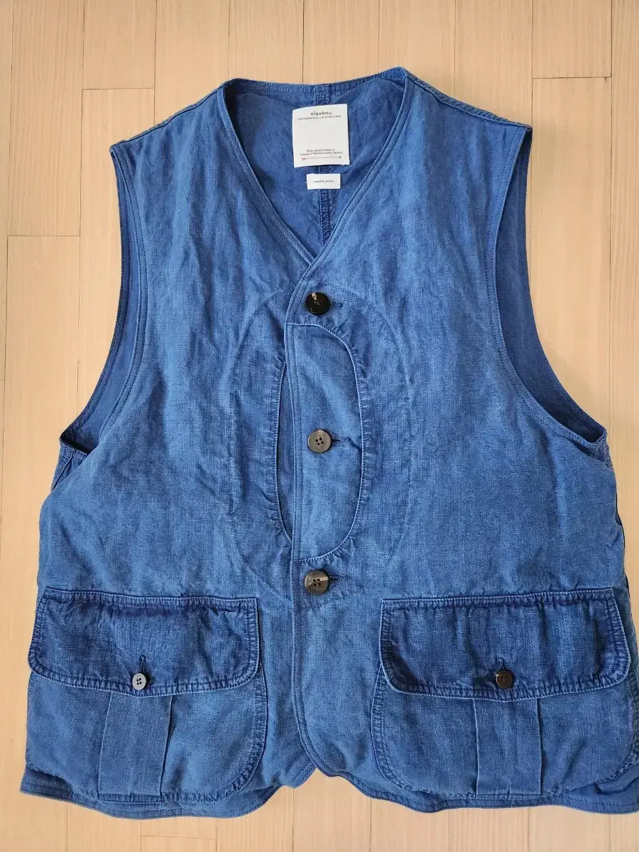 visvim gusto vest navy size 3