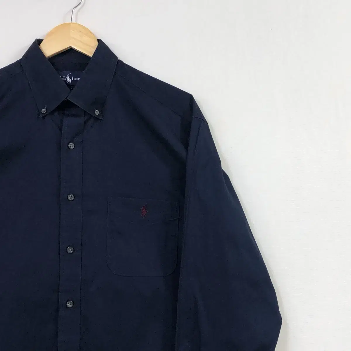 L Polo Navy Solid Shirt