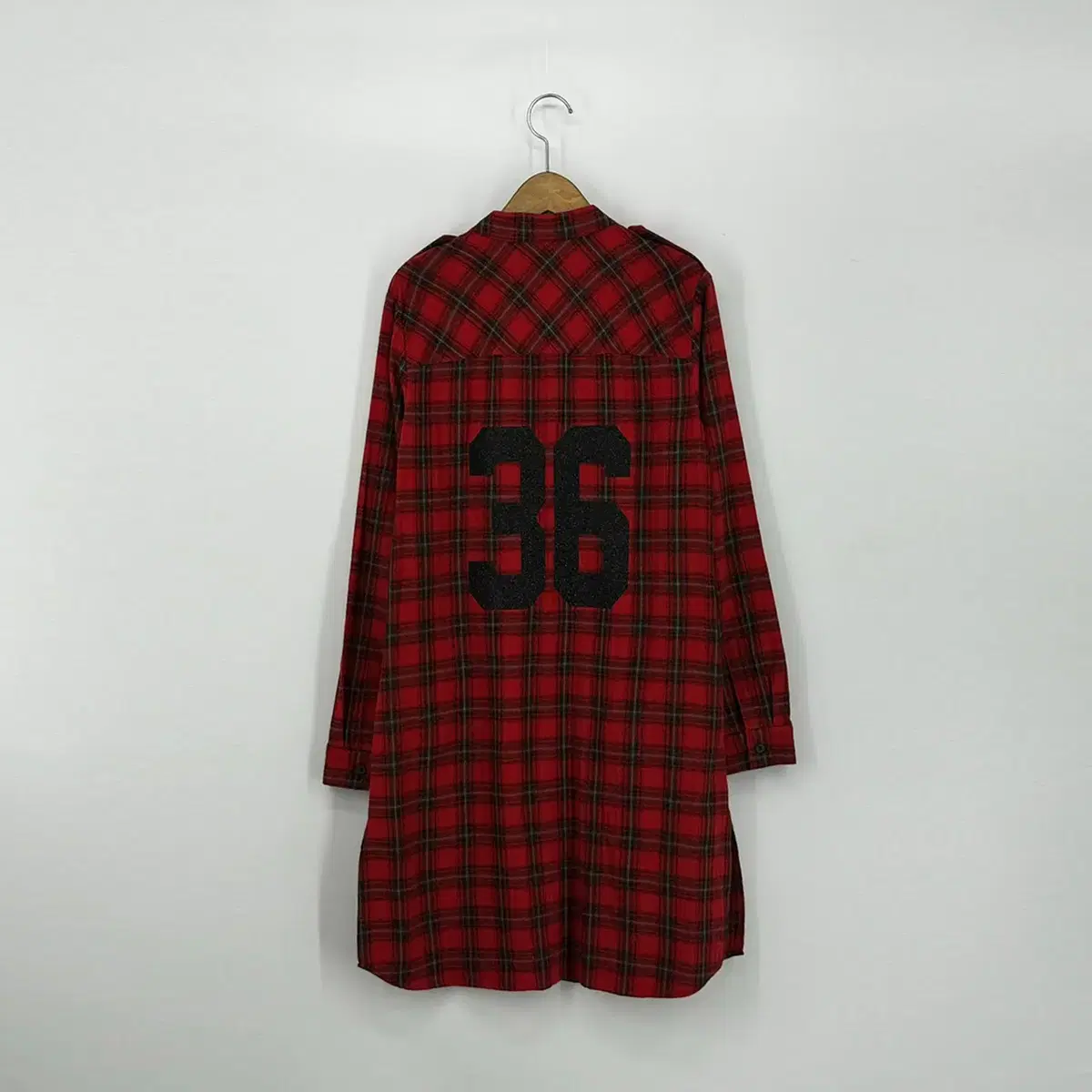 GGPX 롱 체크 남방 셔츠 (M size / RED)