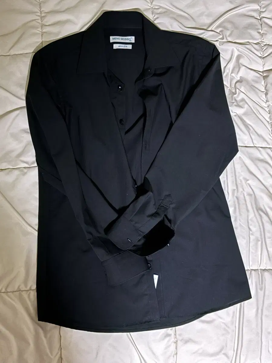 Black slim-fit shirt