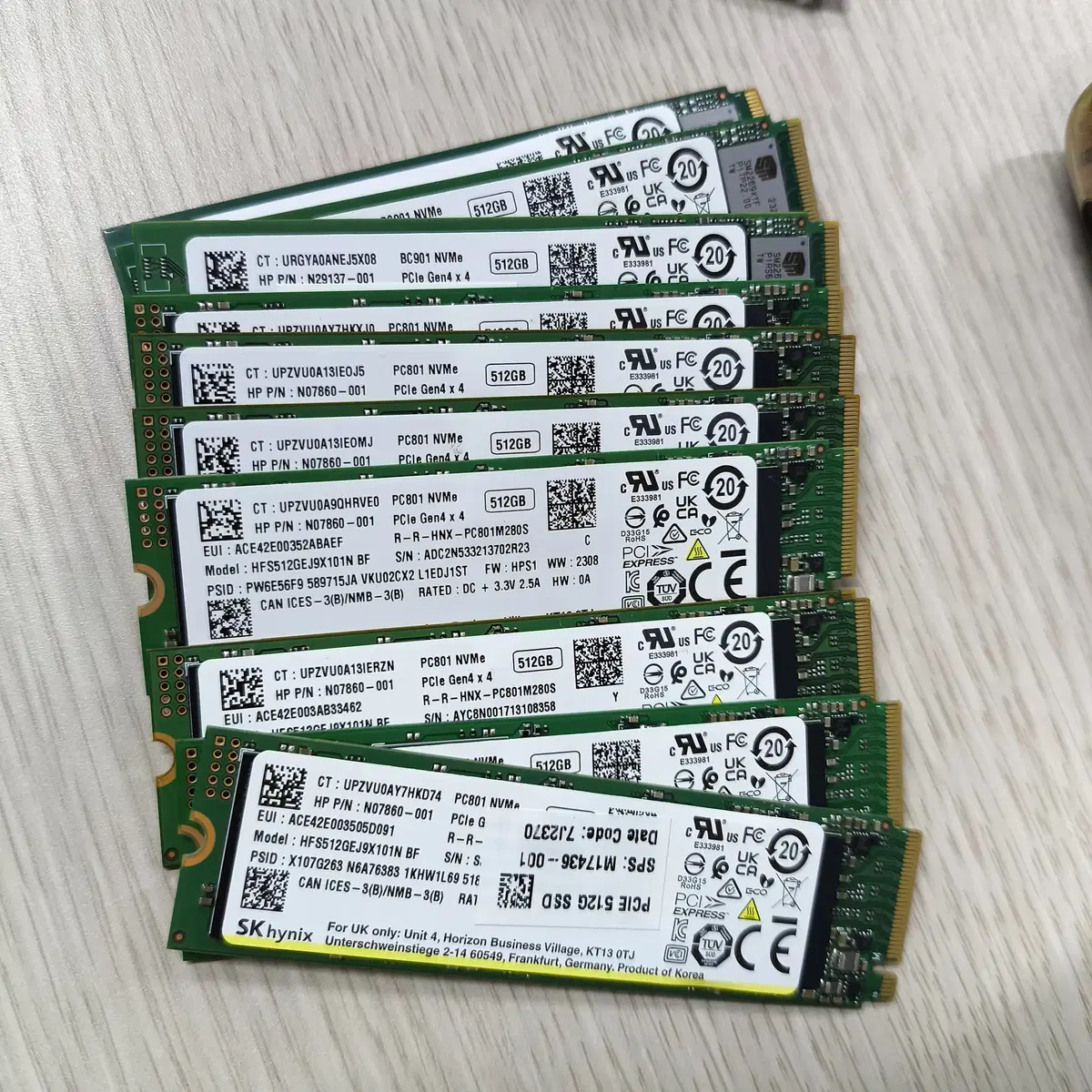 SK NVMe 512GB PC801 M.2 SSD 탈거품