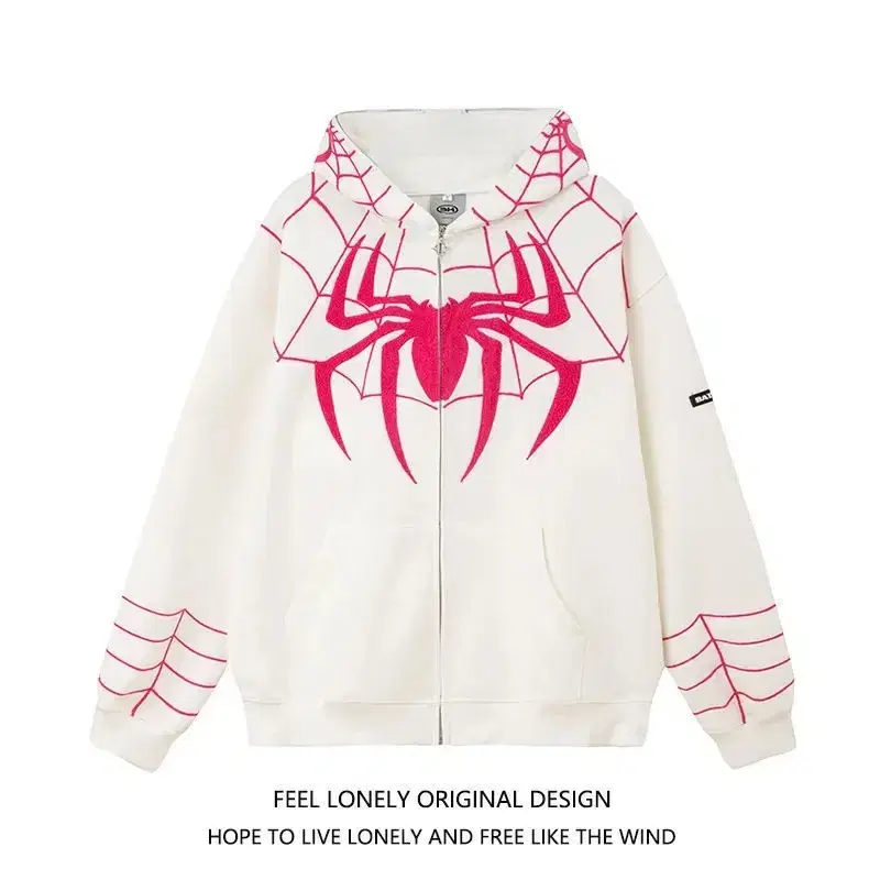 Spider-Man Hooded Jacket Cardigan Embroidered Spider for Men and Women