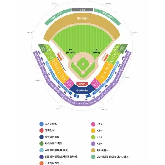 한국시리즈 5차전 1루 k8 109구역