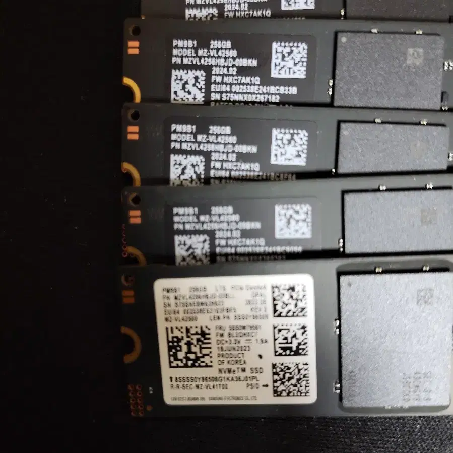 컴퓨터 부품 삼성 NVME SSD PM9B1 256GB