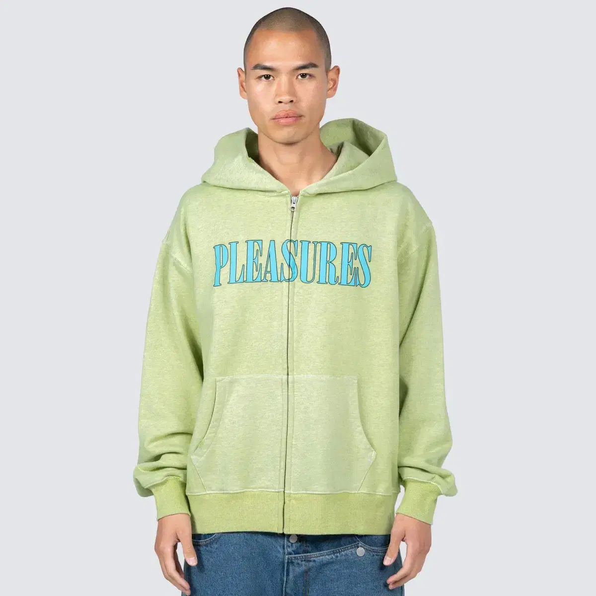 Pleasurespleasures Zip-Up Hoodie Lime XL