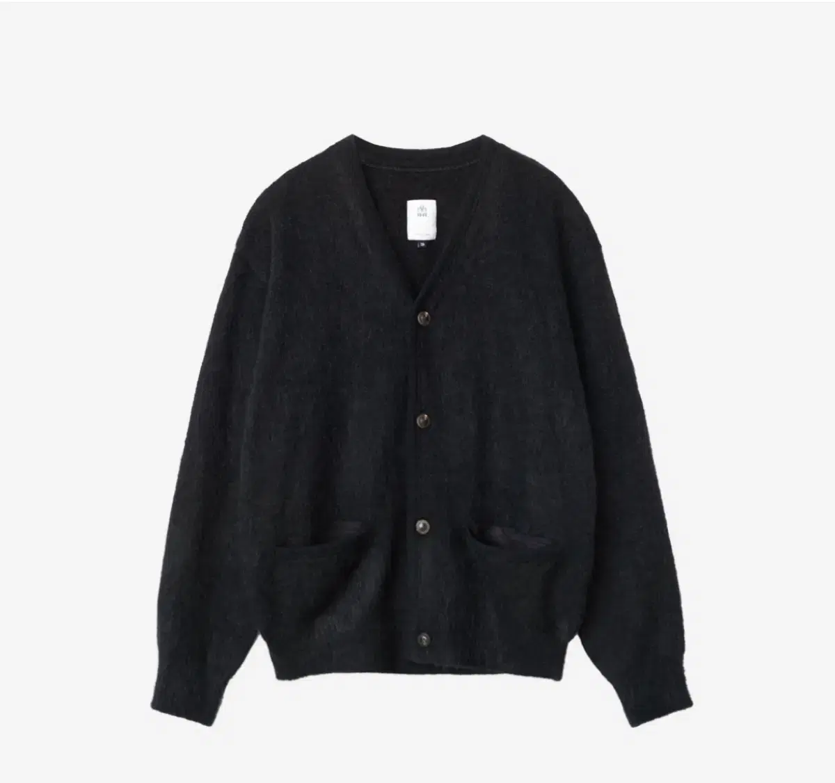 [2] Polythene and mohair cardigan black 23FW