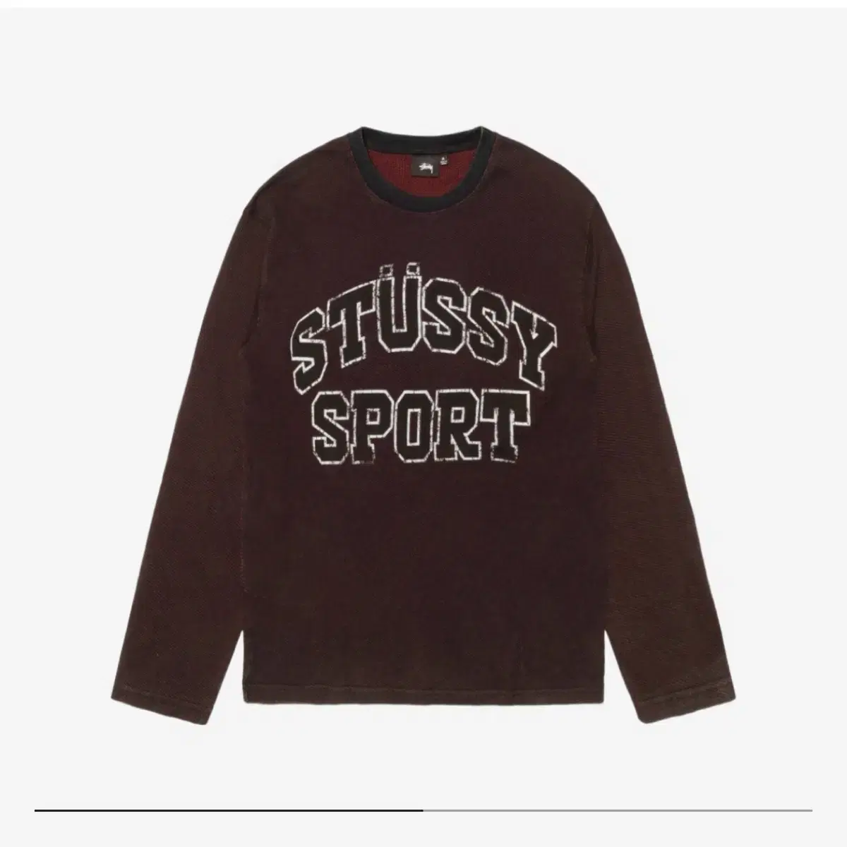 [M]Stussy Two-tone Cotton Mesh Crew Black