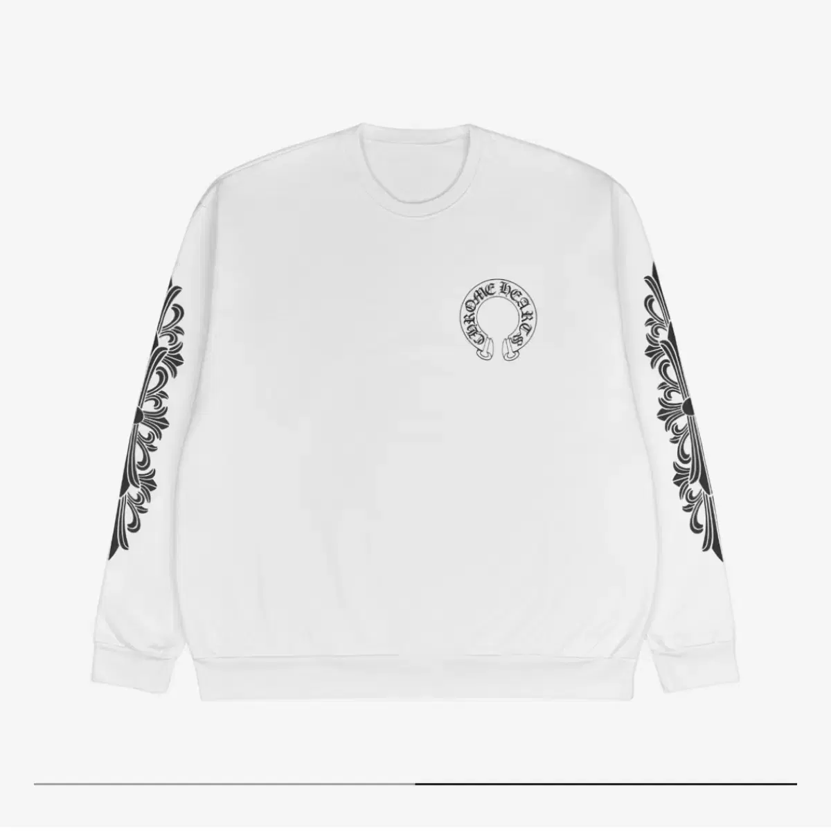 [L]Chrome Hearts Horseshoe Logo Sweatshirt White