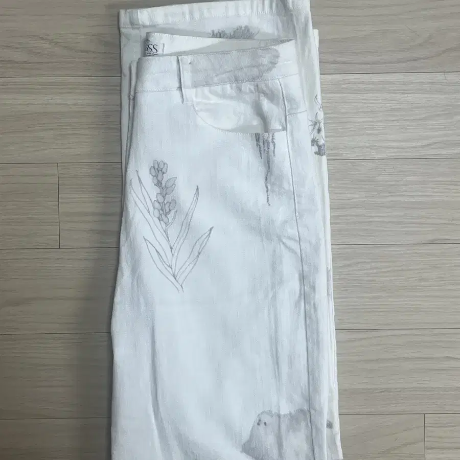 cosmoss 코스모스 WILD FLOWER WHITE DENIM 바지