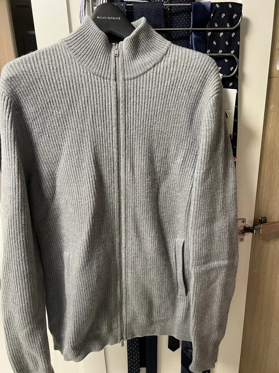 Terry Cashmere Zip-Up Knit M