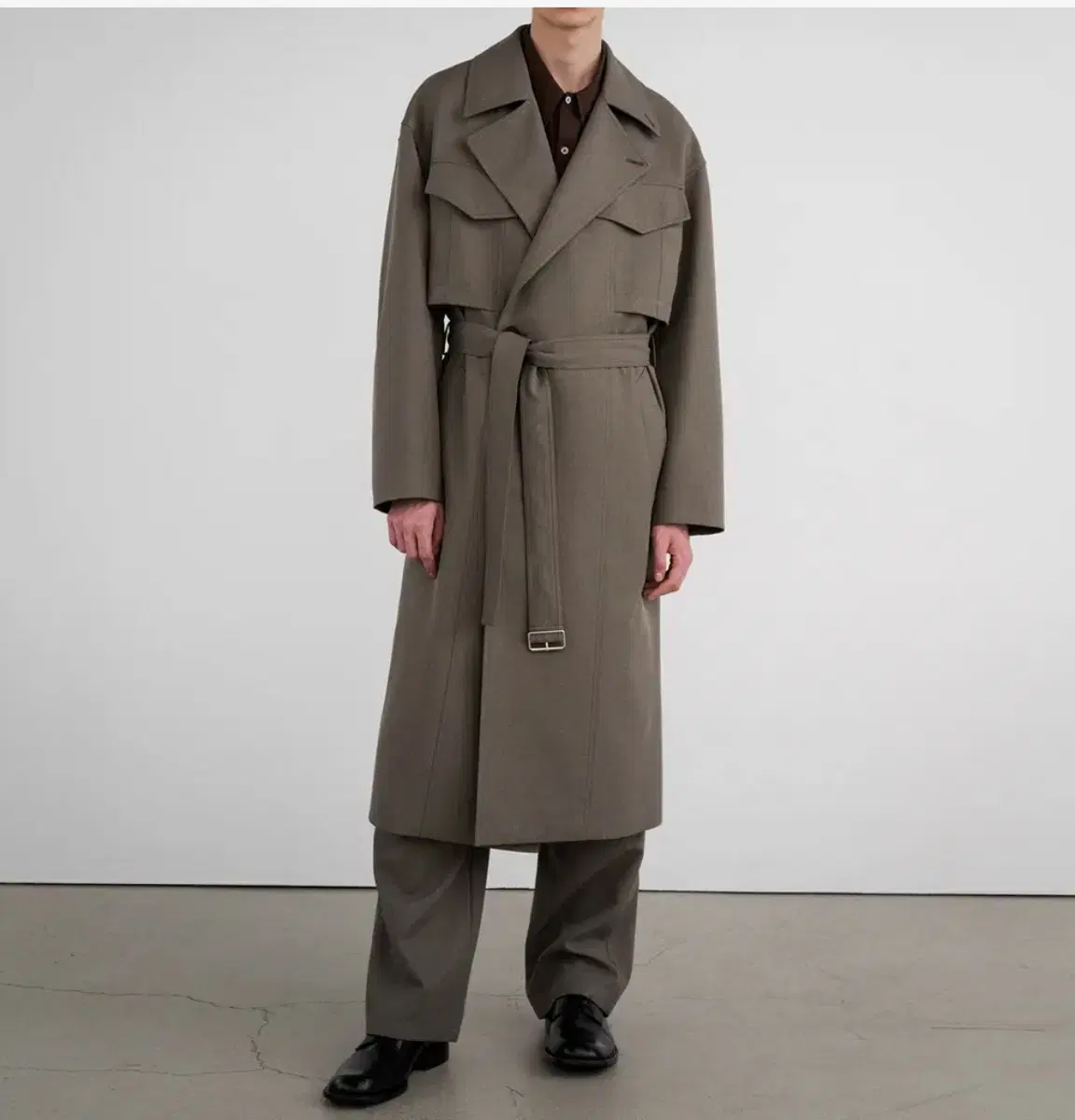 INSILENCE SASAKI Double-pocket trench coat MELANGE BROWN