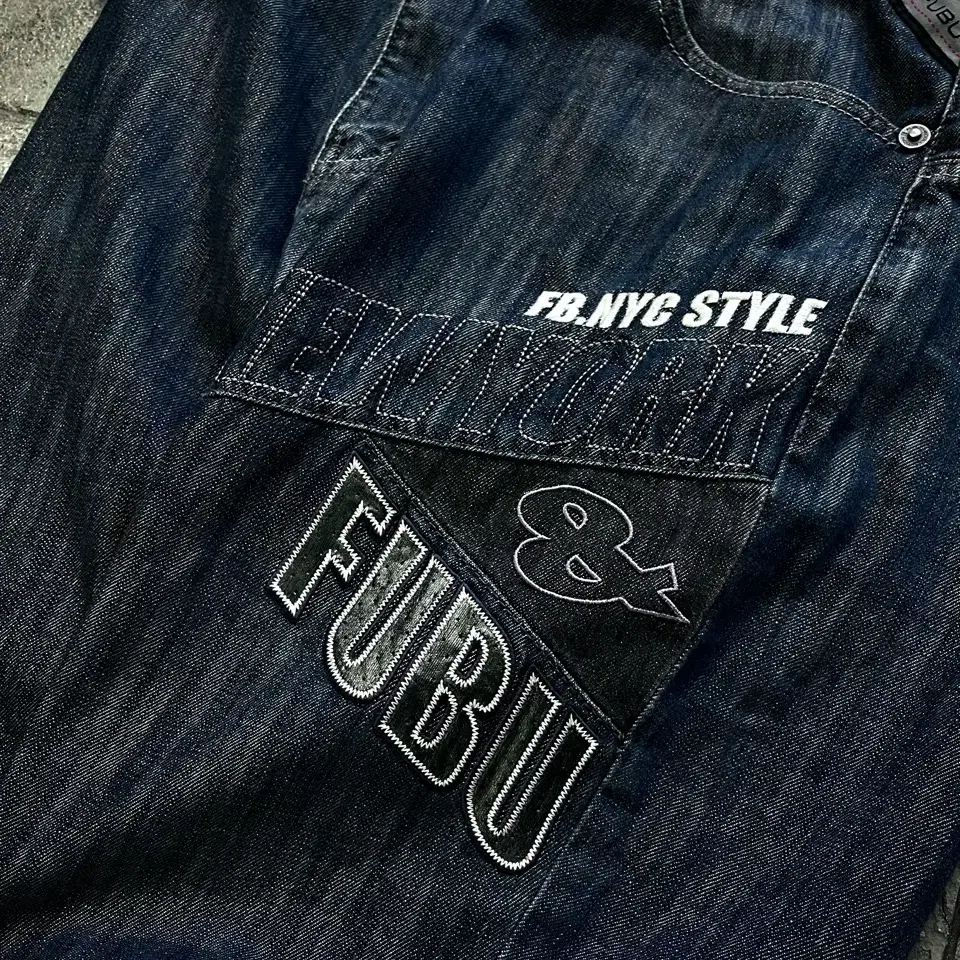 90s~00s FUBU 빈티지 리얼 와이드 힙합 데님 팬츠 청바지