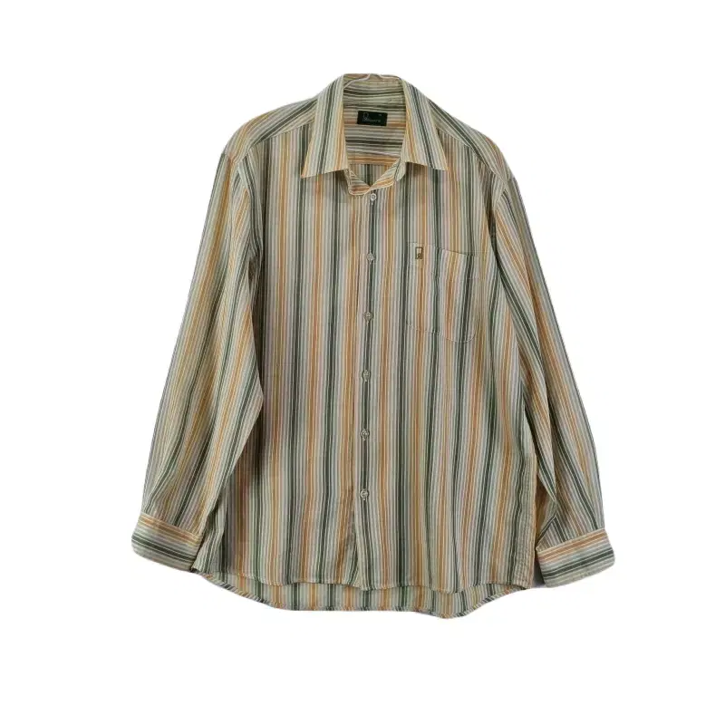 E6926 Logadis Men's 100 Striped Green Shirt/Dirk