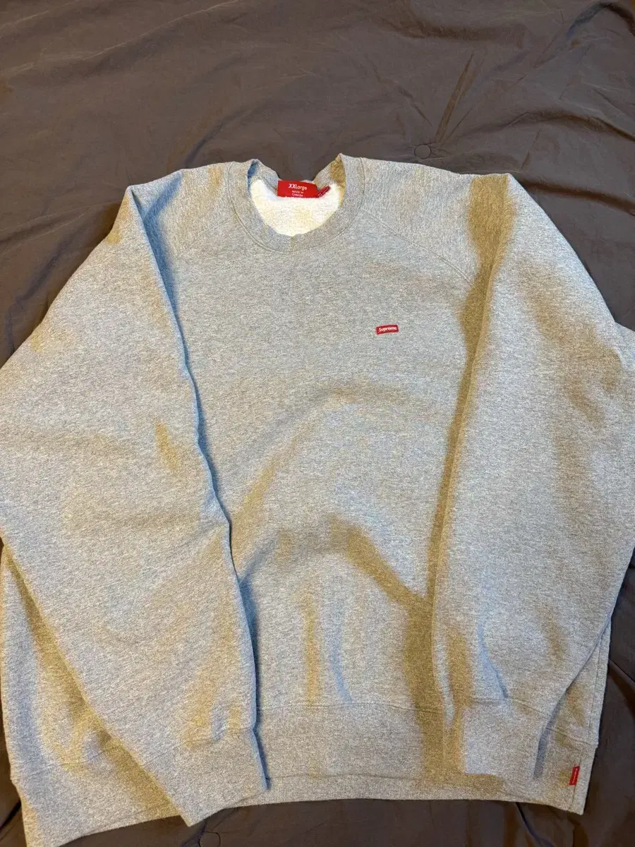 [Single item] Supreme Small Box Raglan Crewneck Heather Gray XXL for sale.