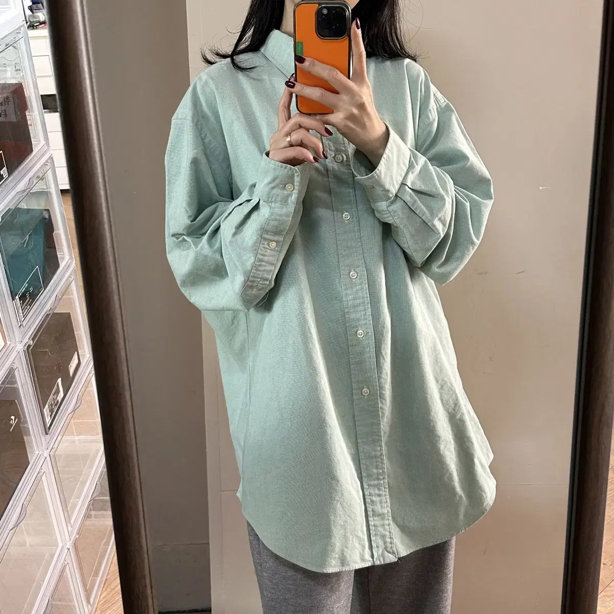 폴로 긴팔 셔츠 민트 16.5 XL