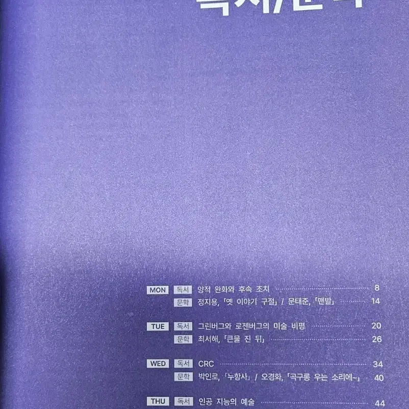 25<국어> 시대인재 주간지 <엑셀레이터>10,16,17,18,23,24