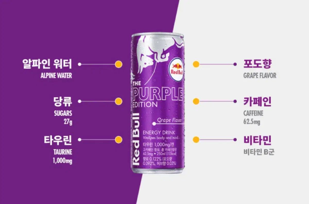 레드불 250ml 24개입 판매 수량 많아요(퍼플)