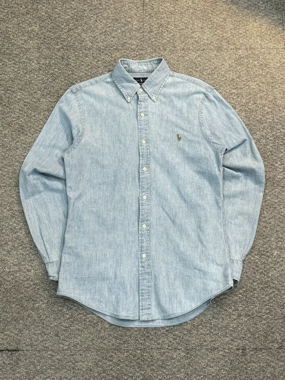 (M) Polo Chambray Denim Shirt