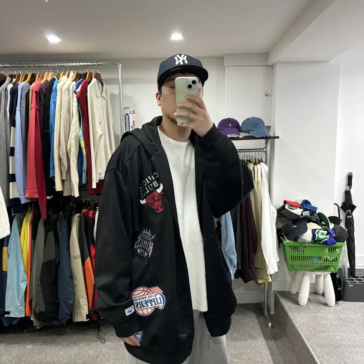 (4XL) UNK NBA 패치 후드집업