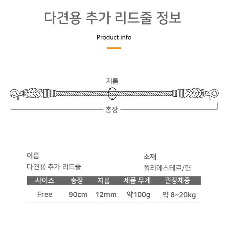 산책용 리드줄 & 다견용 리드줄 세트
