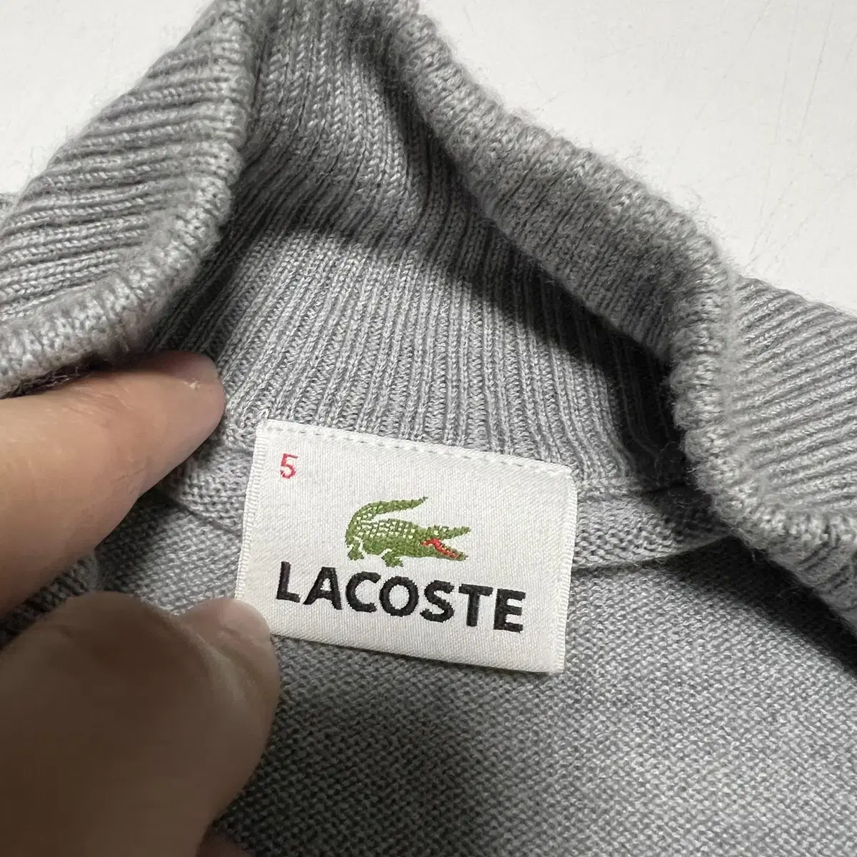 LACOSTE 라코스테 마름모패턴 니트집업(M)