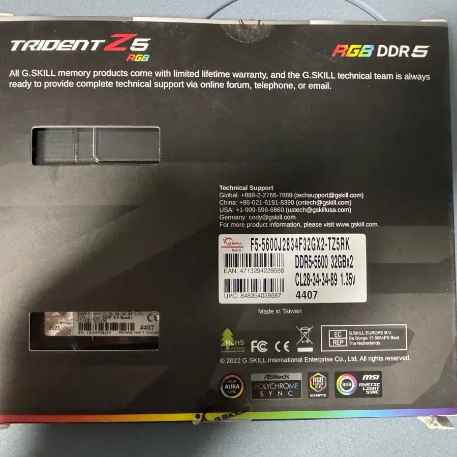 Gskill Trident Z5 Cl28 32GB*2(64GB) 판매합니