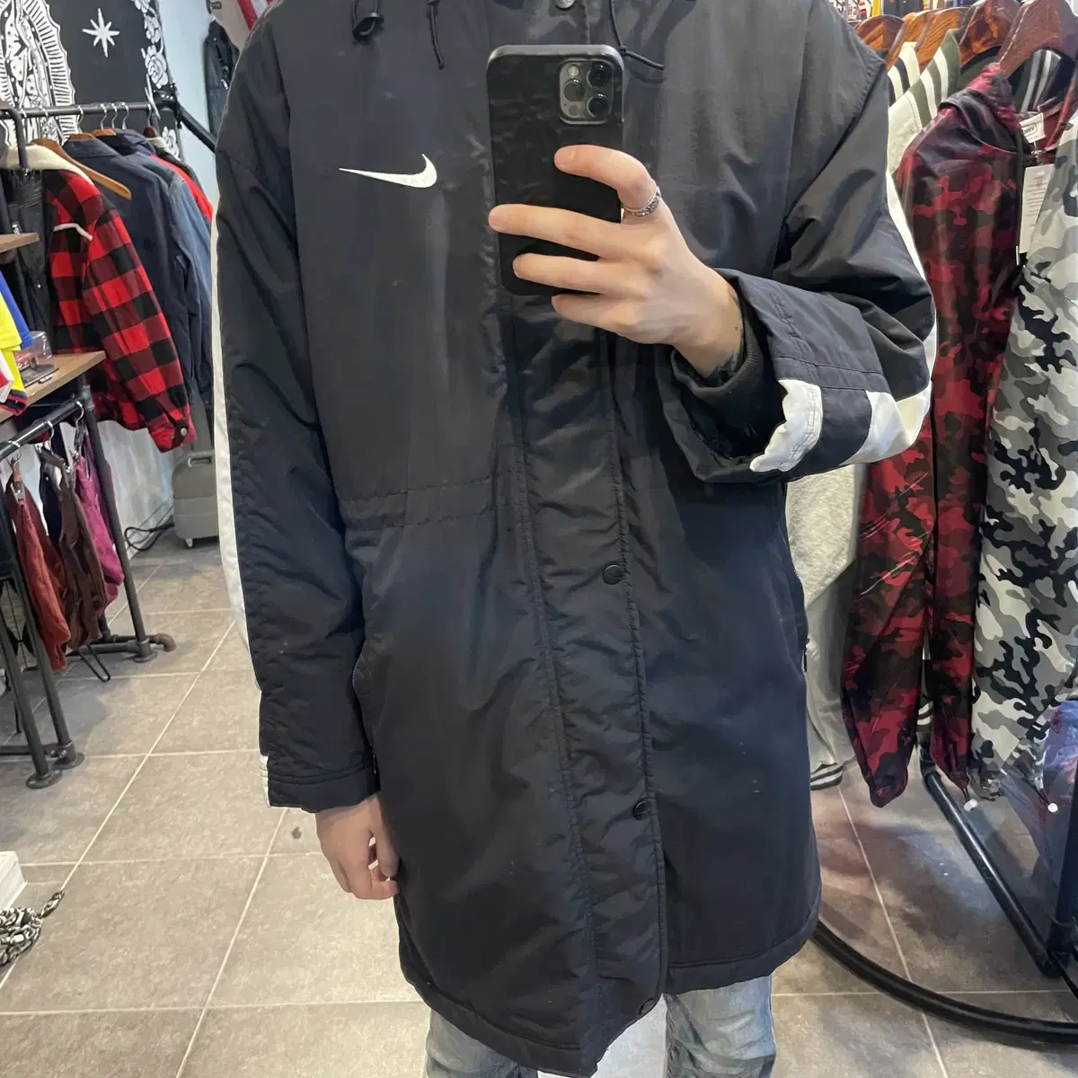 (NO.9) NIKE 나이키 사이드 라인 돕바 블랙