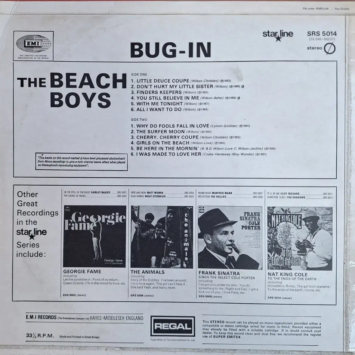 영국원반/The Beach Boys - Bug - In LP