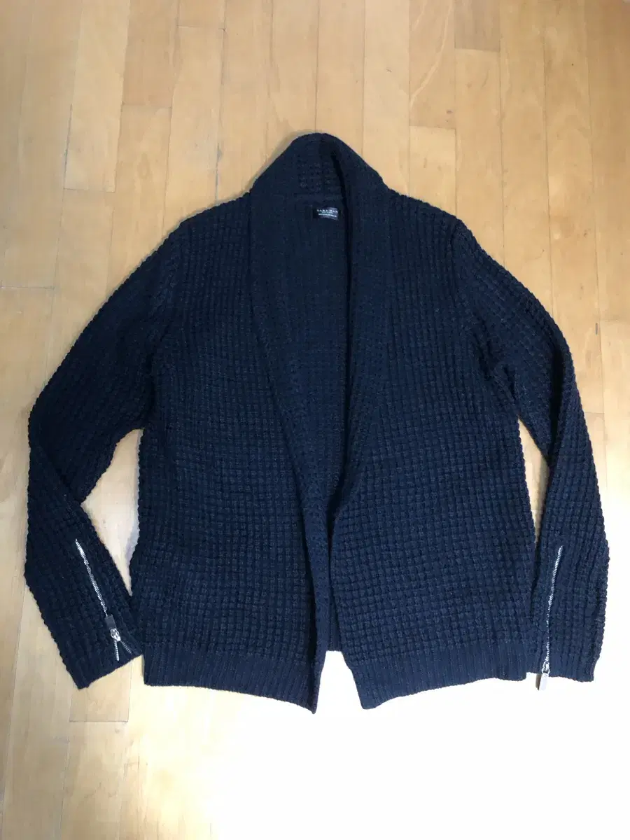 Zara Waffle Shawl Kara Cardigan Navy M