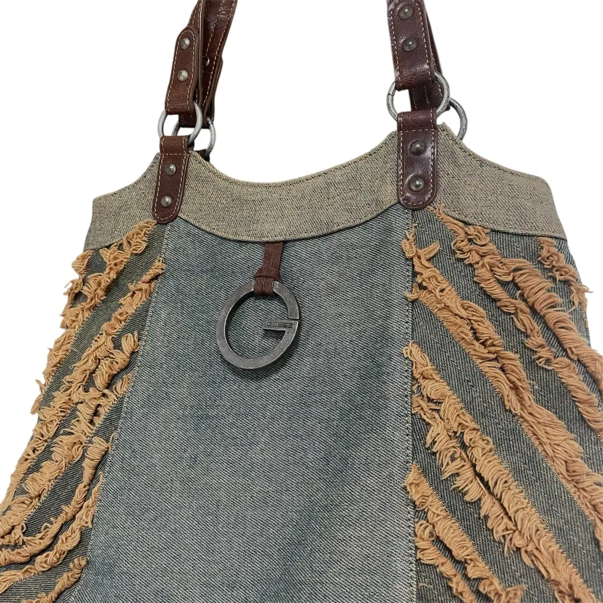 Guess denim western shoulder bag