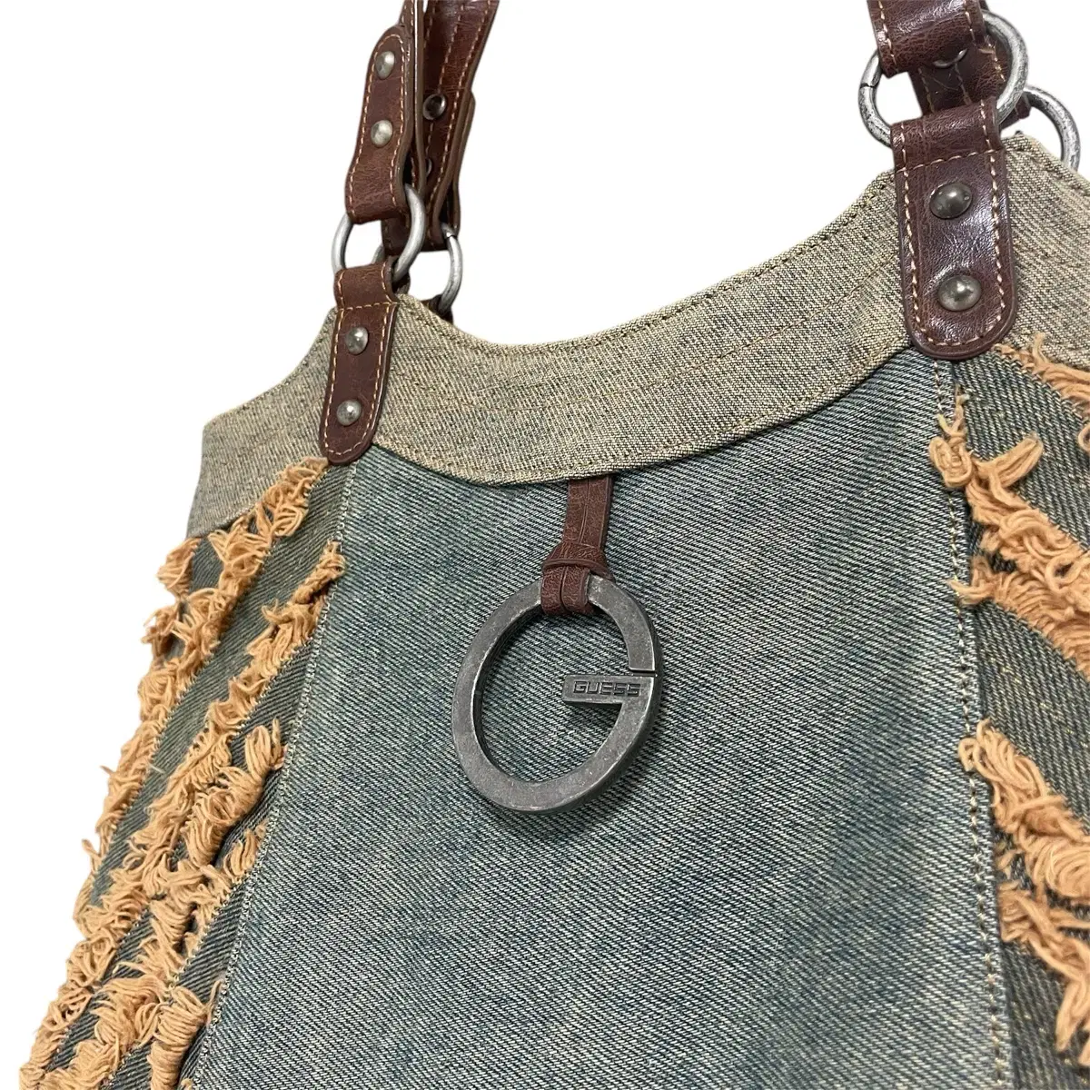 Guess denim western shoulder bag