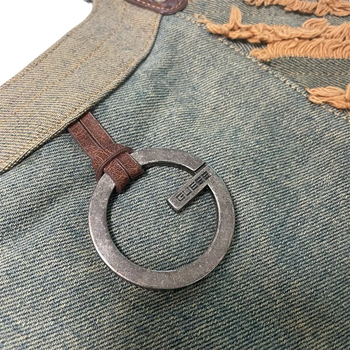 Guess denim western shoulder bag