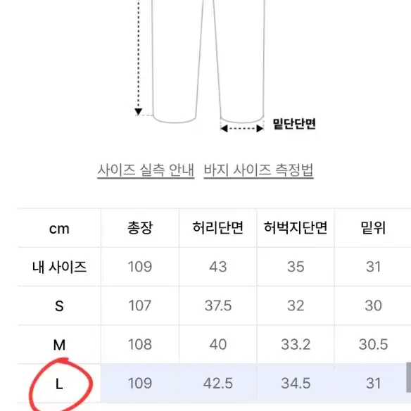 미나브 유스풀 와이드 데님팬츠 L사이즈