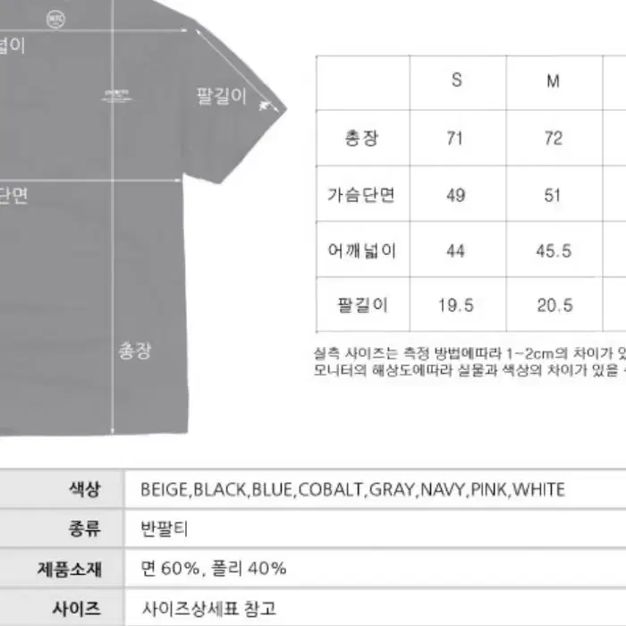 언리미트 POTENTIAL 반팔티 코발트블루 남녀공용 XL