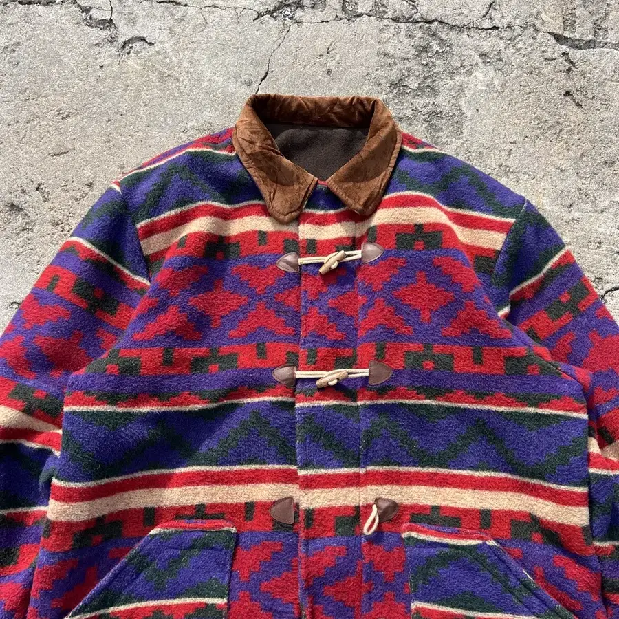 OLD VINTAGE HEAVY WOOL AZTEC 네이티브 나바호자켓